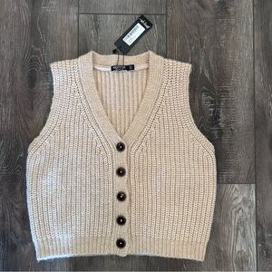 NWT Nasty Gal Button Down Sweater Vest Size Small